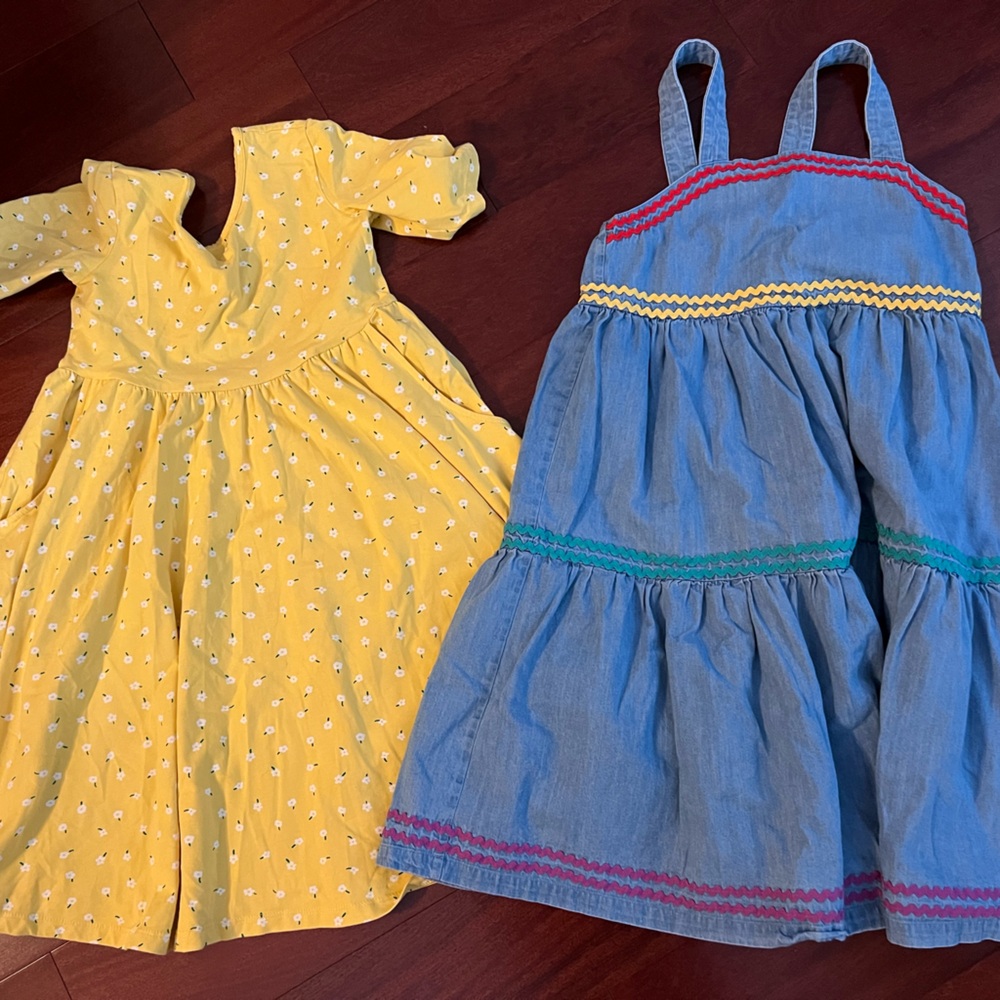 Hanna Andersson Girls Summer Dresses Size 10, two dresses